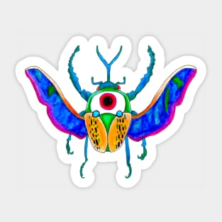 Evil Eye Beetle Sticker